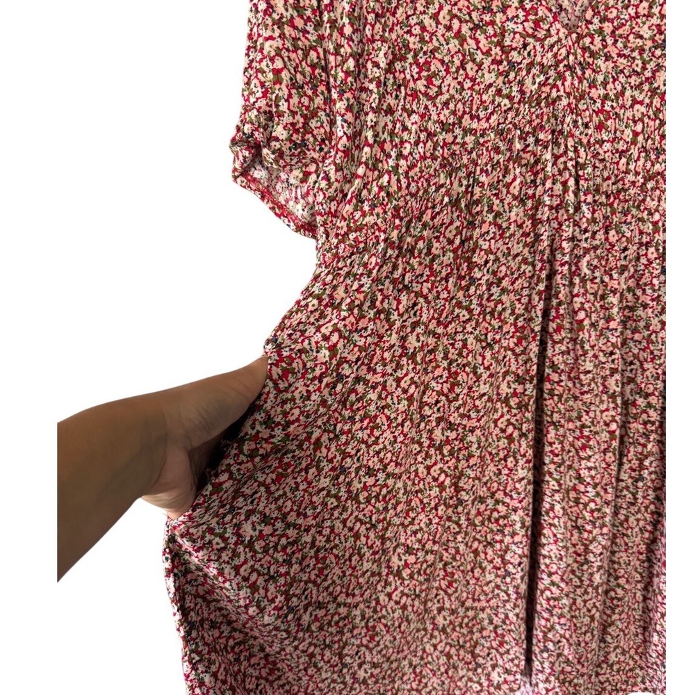 Natural Life Red Stella Mini Floral Babydoll Dress XS/S Cottagecore Garden Party - Picture 6 of 9